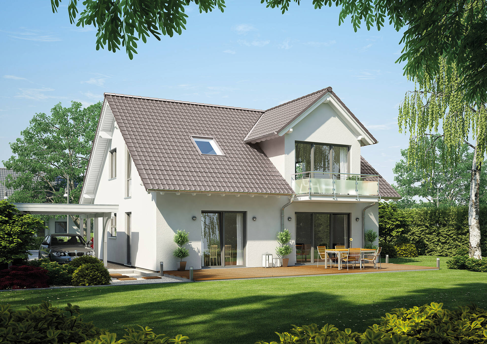 Familienhaus Magnum von KernHaus Überdachte Terrasse