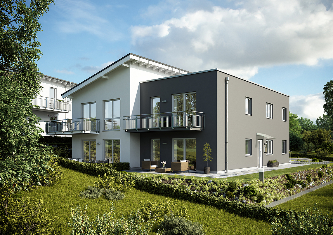 Kern Haus Mehrfamilienhaus Quadra Wohnen Hoch Vier