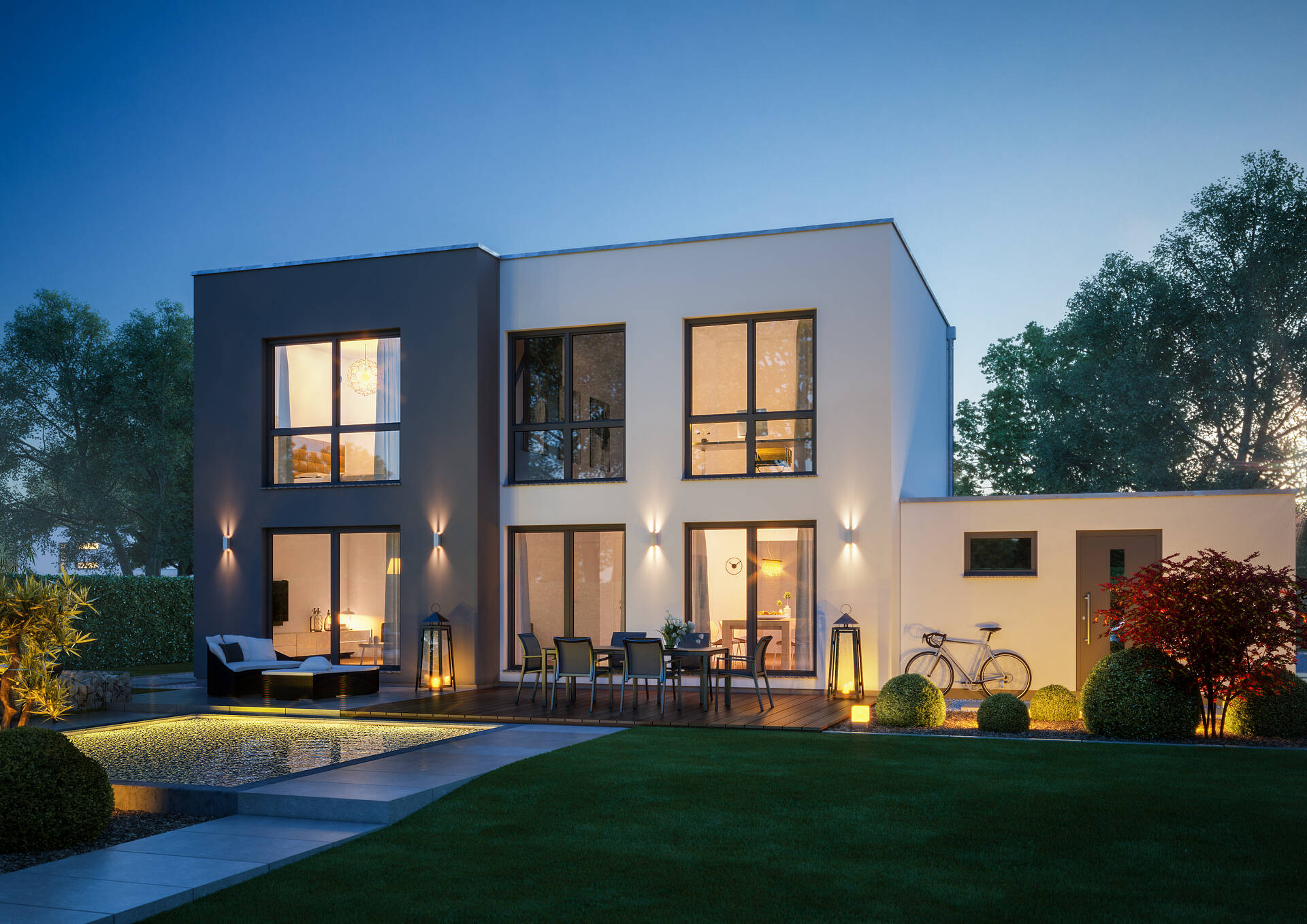 Bauhaus Modus Von Kern Haus Offene Raumstruktur